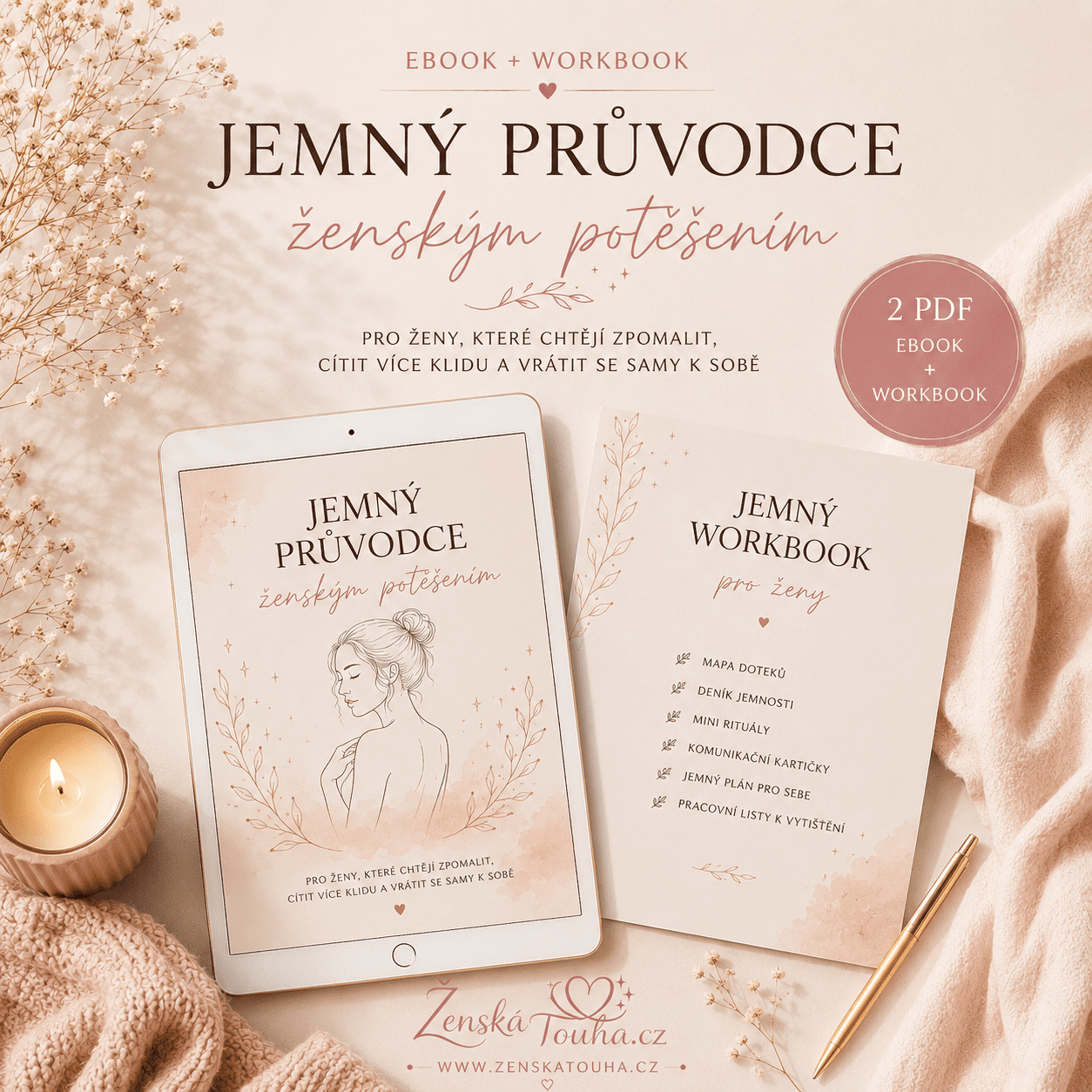 Jemný průvodce ženským potěšením ebook a workbook pro ženy