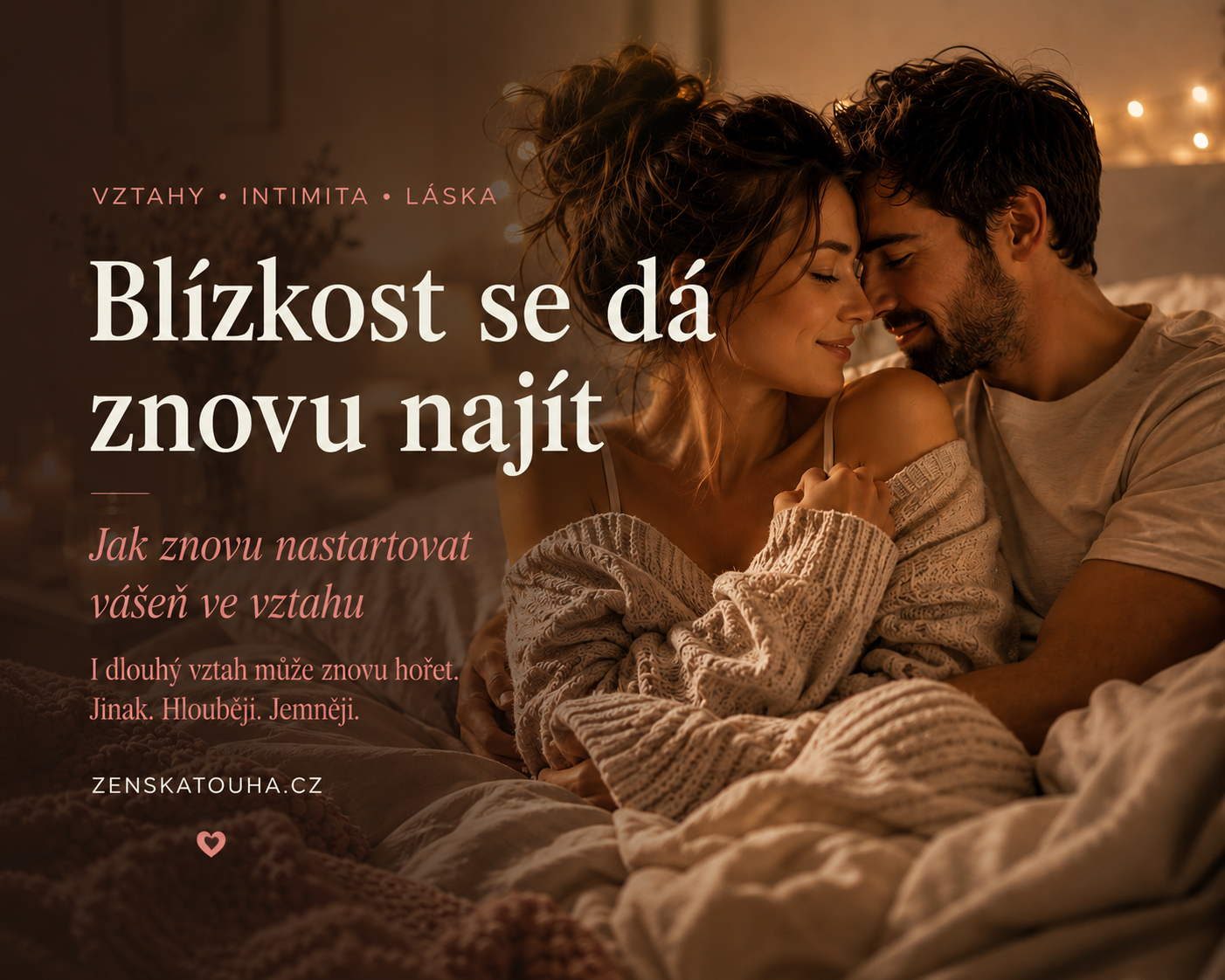 Partnerská intimní chvíle v posteli jako symbol obnovení vášně ve vztahu